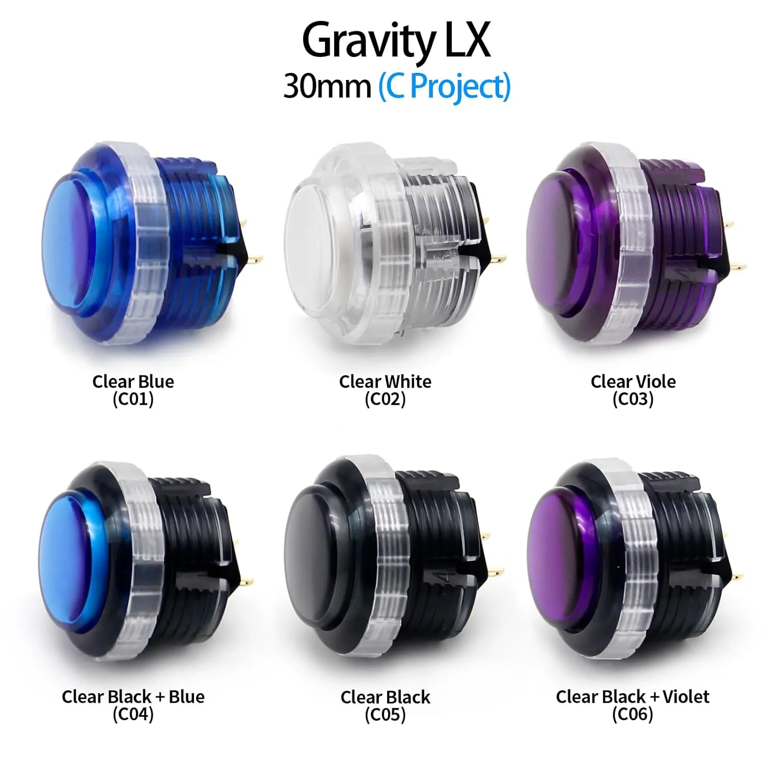 QANBA Gravity LX 30mm Mechanical Pushbutton Switch Button Arcade Buttons DIY Kit (Boxed (Translucent Red B06)