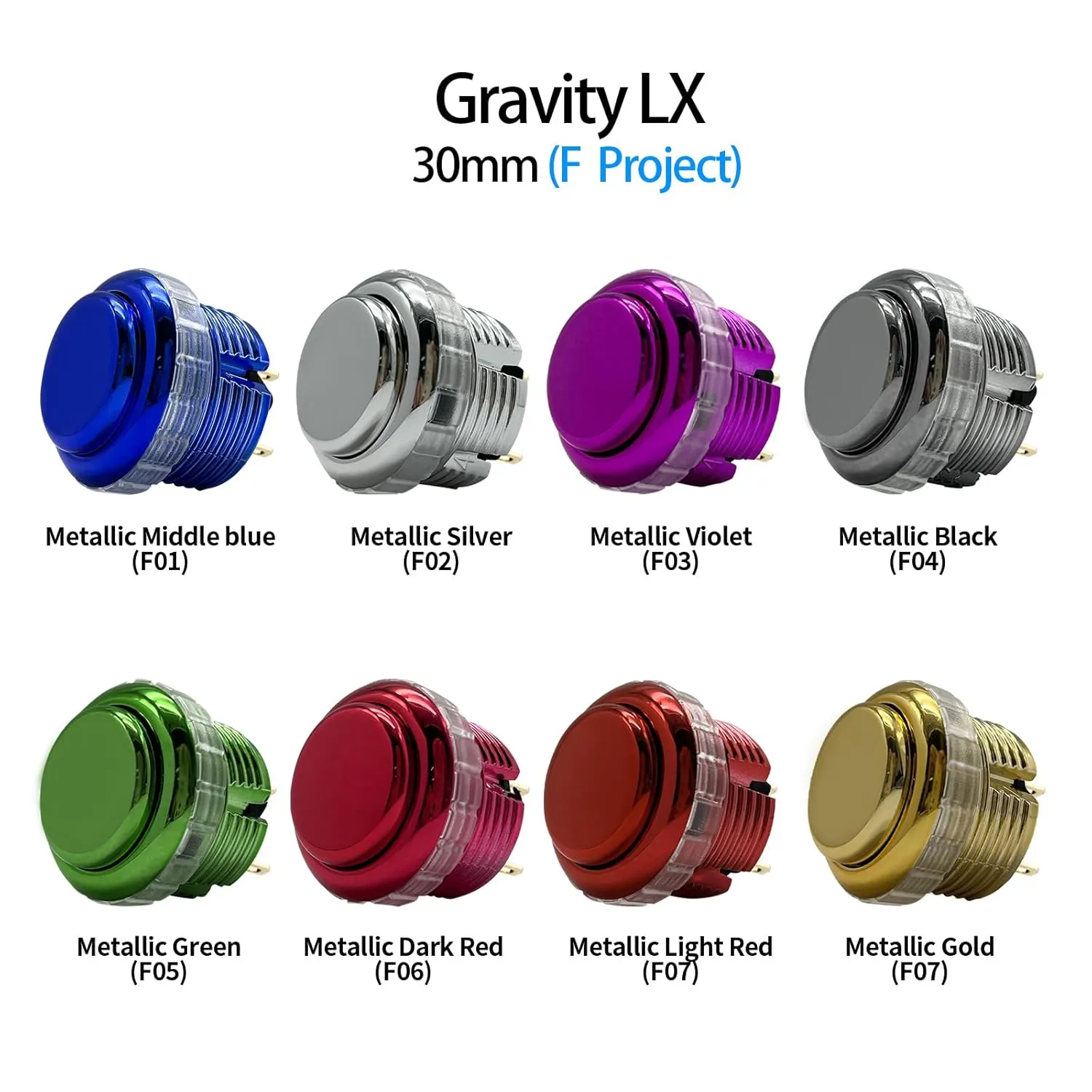 QANBA Gravity LX 30mm Mechanical Pushbutton Switch Button Arcade Buttons DIY Kit (Boxed (Translucent Red B06)