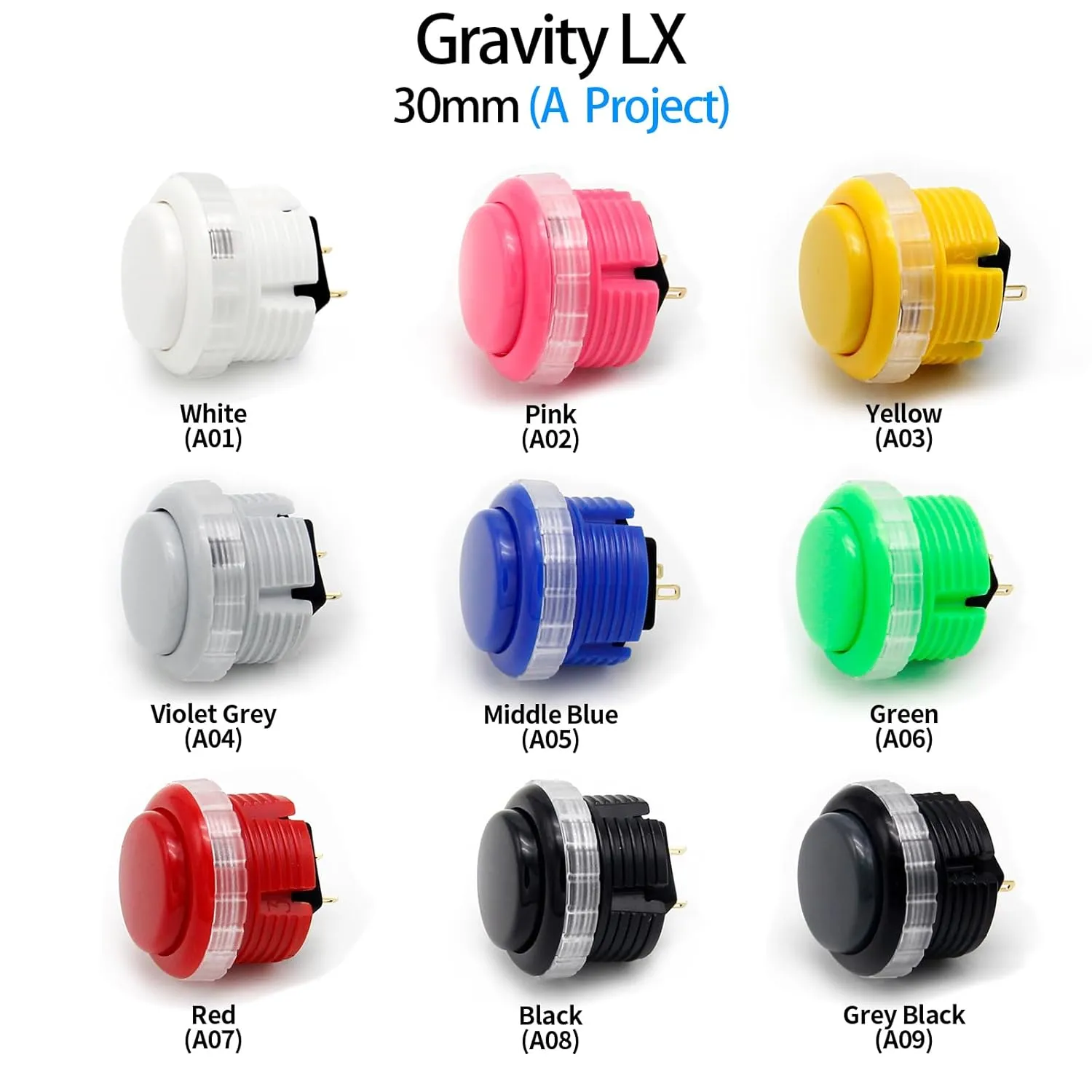QANBA Gravity LX 30mm Mechanical Pushbutton Switch Button Arcade Buttons DIY Kit (Boxed (Translucent Red B06)