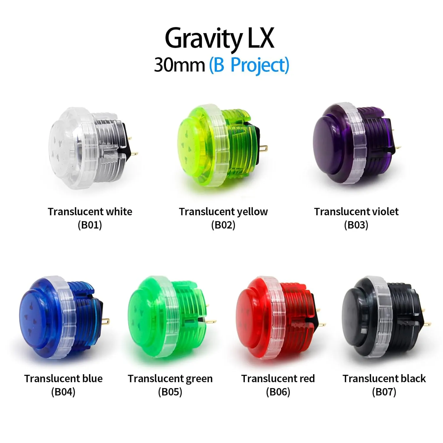QANBA Gravity LX 30mm Mechanical Pushbutton Switch Button Arcade Buttons DIY Kit (Boxed (Translucent Red B06)