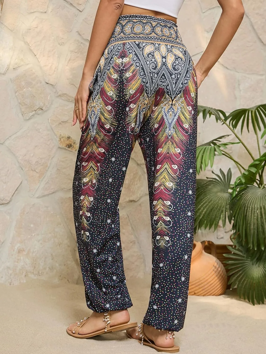 QIANXIZHAN Women's Harem Pants, Joggers Sweatpants Lounge Yoga Boho Clothes with Pockets