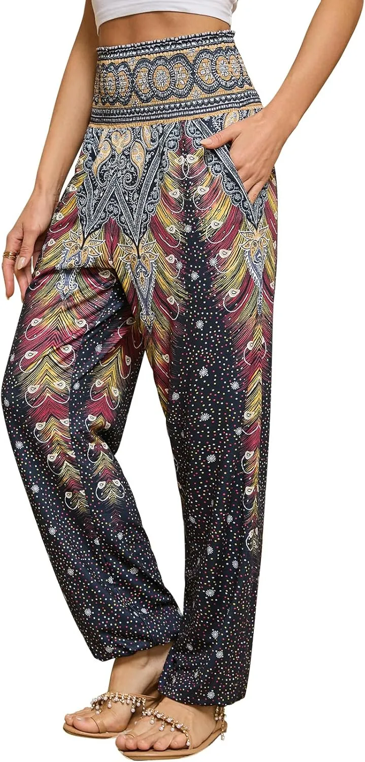 QIANXIZHAN Women's Harem Pants, Joggers Sweatpants Lounge Yoga Boho Clothes with Pockets