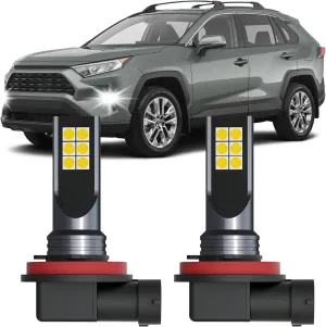 RAV4 LED Fog Lights Fits for Toyota RAV4 2006-2019 (Except 2013-2015) Fog Light Bulbs Kit, 300% Brightness, 6500K Cool White, Pack of 2