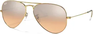 Ray-Ban RB3025 Metal Aviator Sunglasses For Men For Women   BUNDLE with Designer iWear Eyewear Care Kit