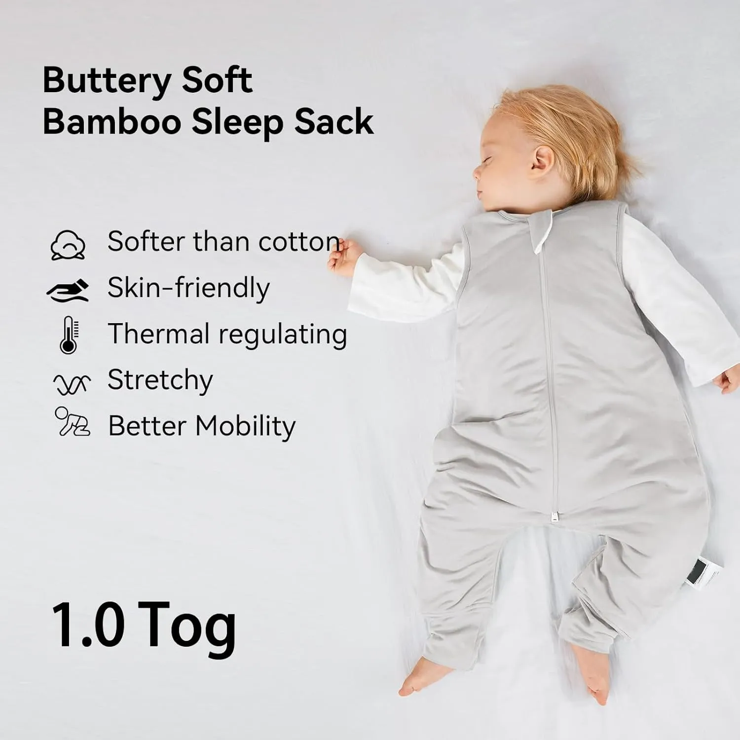 Rayon Made from Bamboo Toddler Sleep Sack with Feet 1.0 Tog Ultra Soft Toddler Sleeping Sack 3t-4t Sleep Bag Walker Quilted Wearable Blanket with Legs 2-Way Zipper Lightweight Extra Long