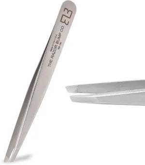 Razor Bump Co. Professional Micro Slant Tweezer, made in USA, Best Precision Tweezers for Eyebrows, Chin Hair, Ingrown Hair Removal – Surgical Grade, Rustproof, Non-Irritating Stainless Steel