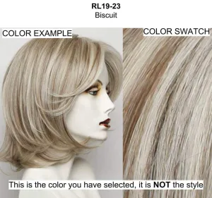 Ready For Takeoff Wig Color RL19/23 BISCUIT - Raquel Welch Wigs 6" Short Length Face Framing Waves Gentle Bangs Sheer Lace Front Top Tru2Life Heat Friendly Bundle Travel Kit, MaxWigs Hairloss Booklet