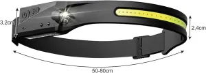 Rechargeable Headlamp (2-pack) - Powerful 230° Wide Beam LED Head Lamp with Motion Sensor for Adults | Essential Camping Gear, Headlight Flashlight for Hiking, Running, Repairing, Fishing, Cycling