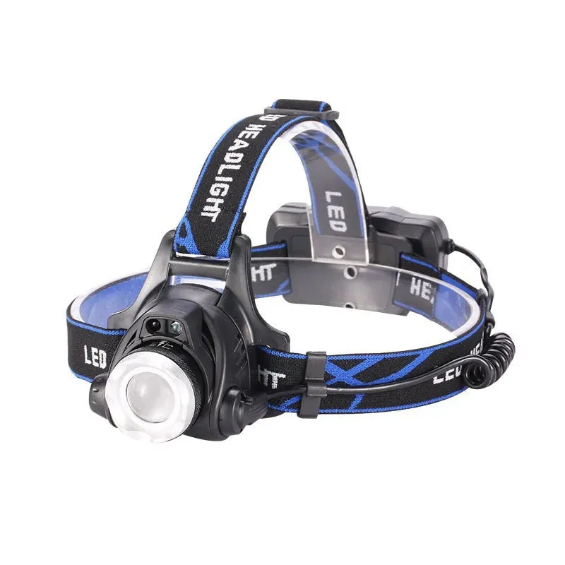 Rechargeable LED Headlamp – Super Bright, Zoomable Fishing & Camping Headlight, Telescopic Zoom