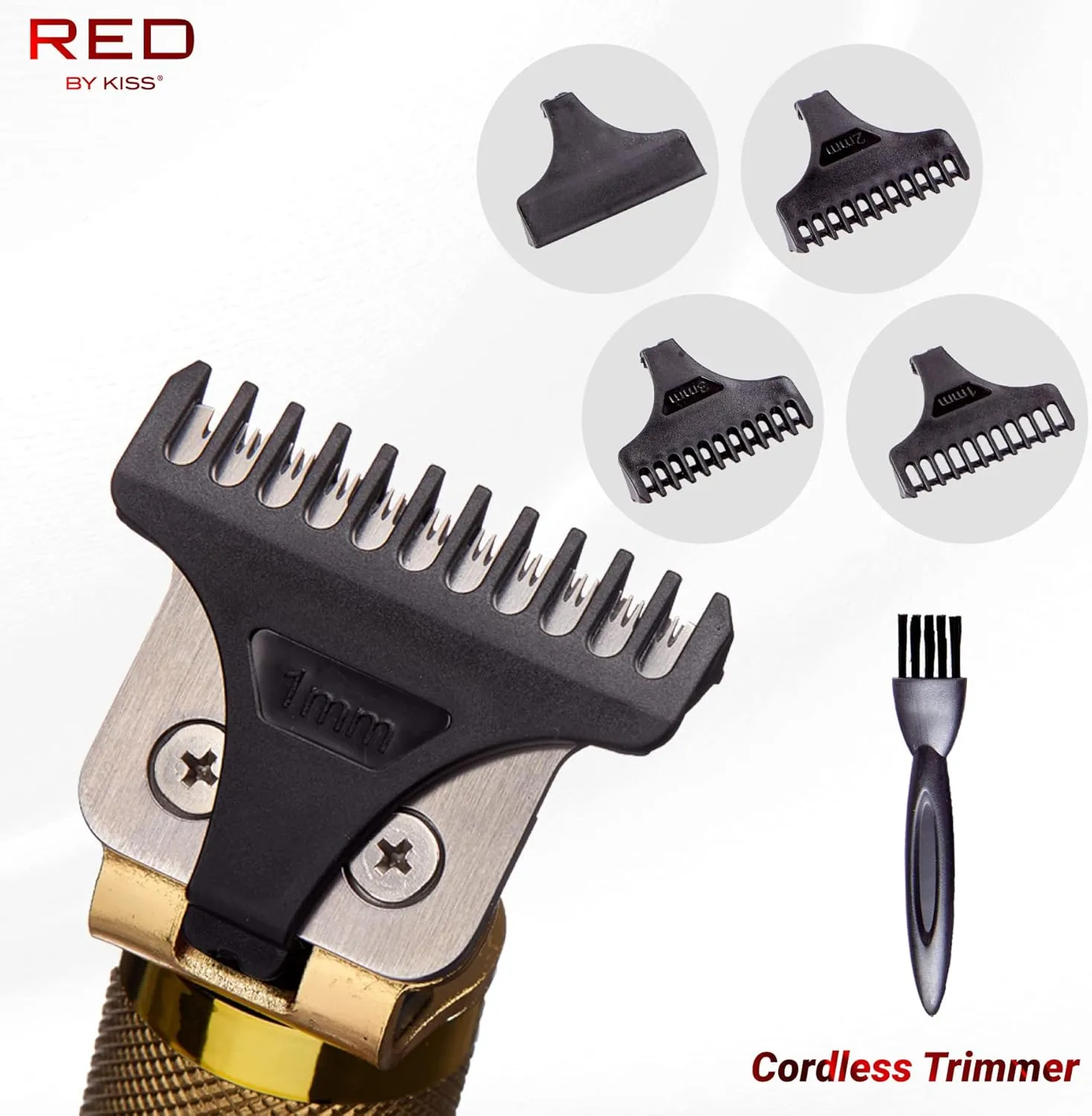 RED by Kiss Hair Trimmer for Men Precision Blade Cordless Trimmer Mens Grooming Kit