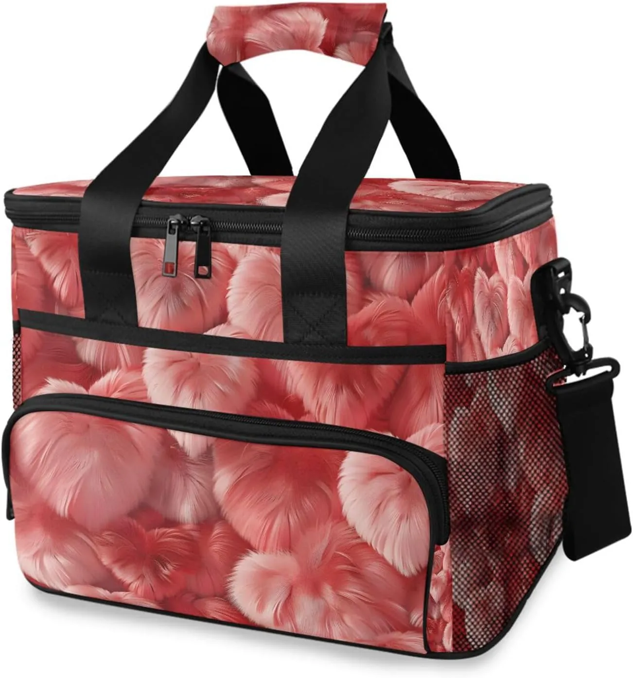 Red Colours Hearts Cooler Bag Insulated Cooler Soft Sided Cooler 24 Can Portable Picnic Bag Large Leakproof Lunch Bag Box for Beach Grocery Camping Travel Car Men Women