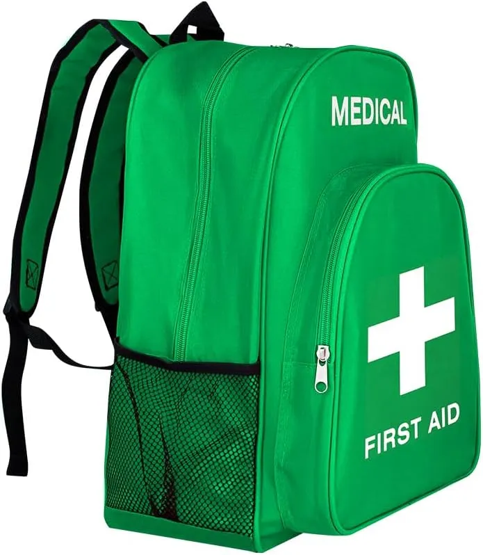 Red First Aid Bags Empty First Aid Backpack Empty Medical Storage Bag for First Aid Kits Pack Emergency Hiking Backpacking Camping Cycling Riding Climbing Travel Car (Green)
