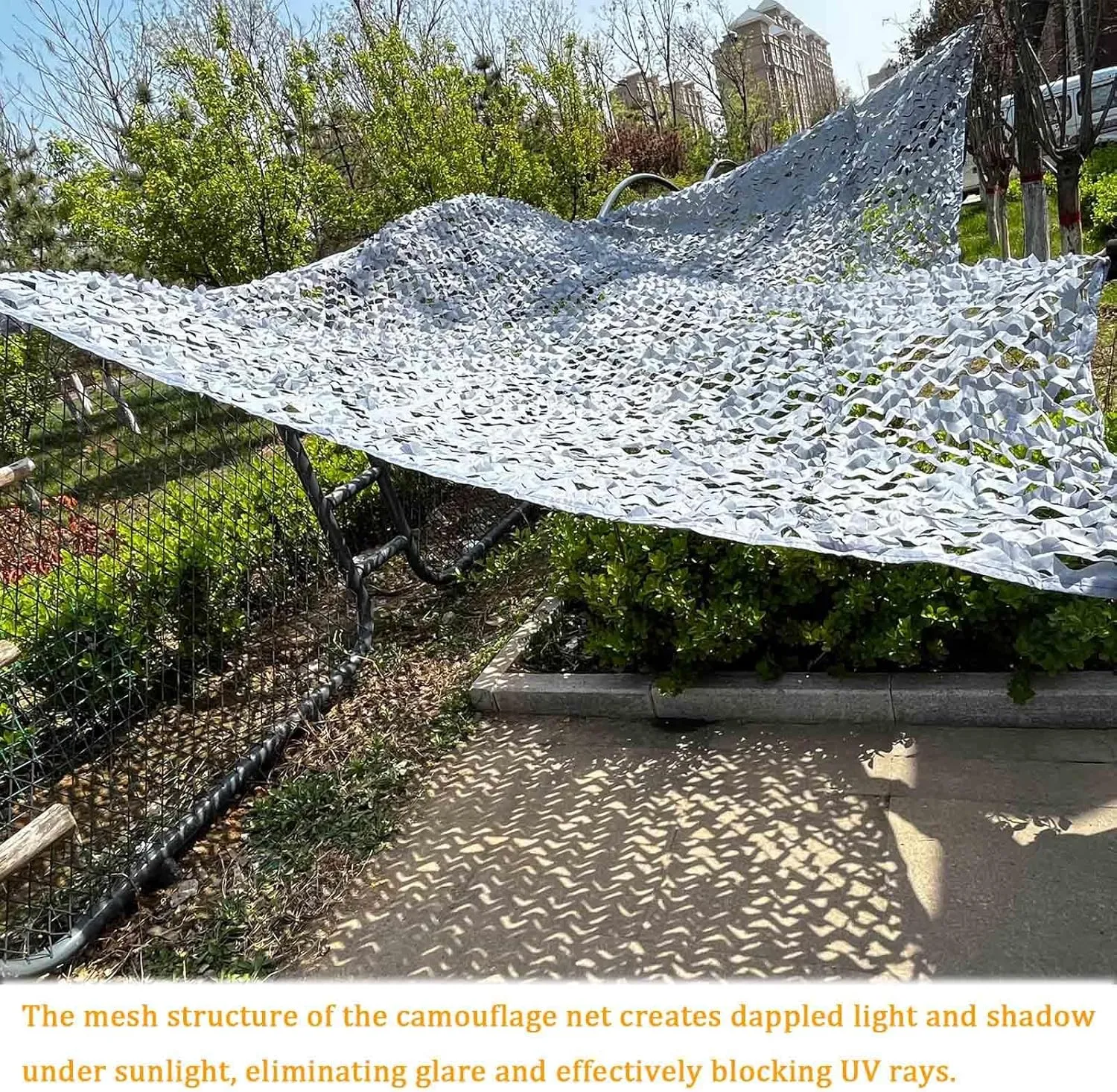 Reinforced Camouflage Net,Military Hunting Camouflage Netting,Outdoor Shade Net,210d Oxford Fabric,Garden Patio Pergola Sunshade Decorative Camo Netting Cover,Lightweight,Grey-9x10m(29.5x32.8ft)