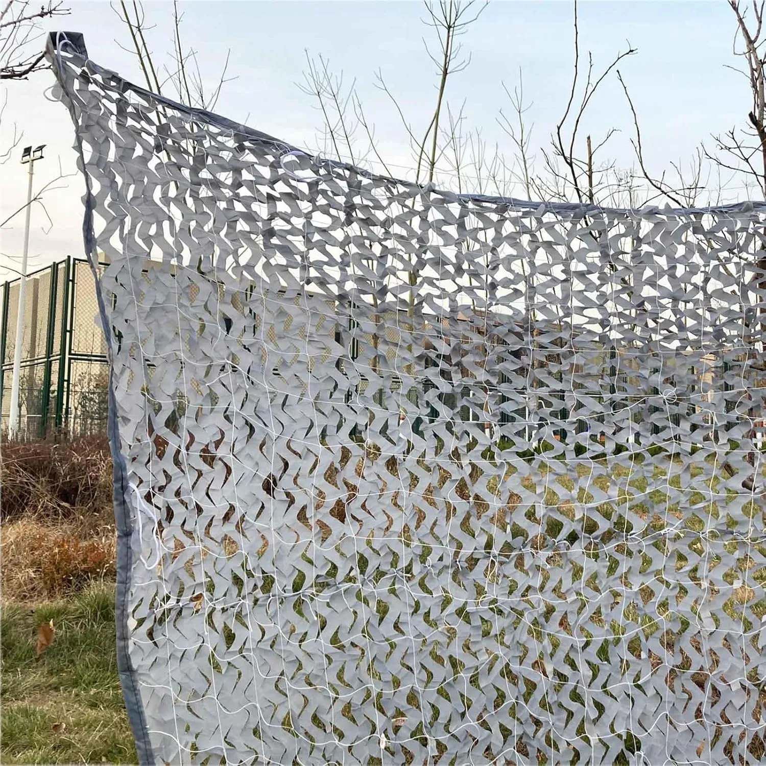 Reinforced Camouflage Net,Military Hunting Camouflage Netting,Outdoor Shade Net,210d Oxford Fabric,Garden Patio Pergola Sunshade Decorative Camo Netting Cover,Lightweight,Grey-9x10m(29.5x32.8ft)