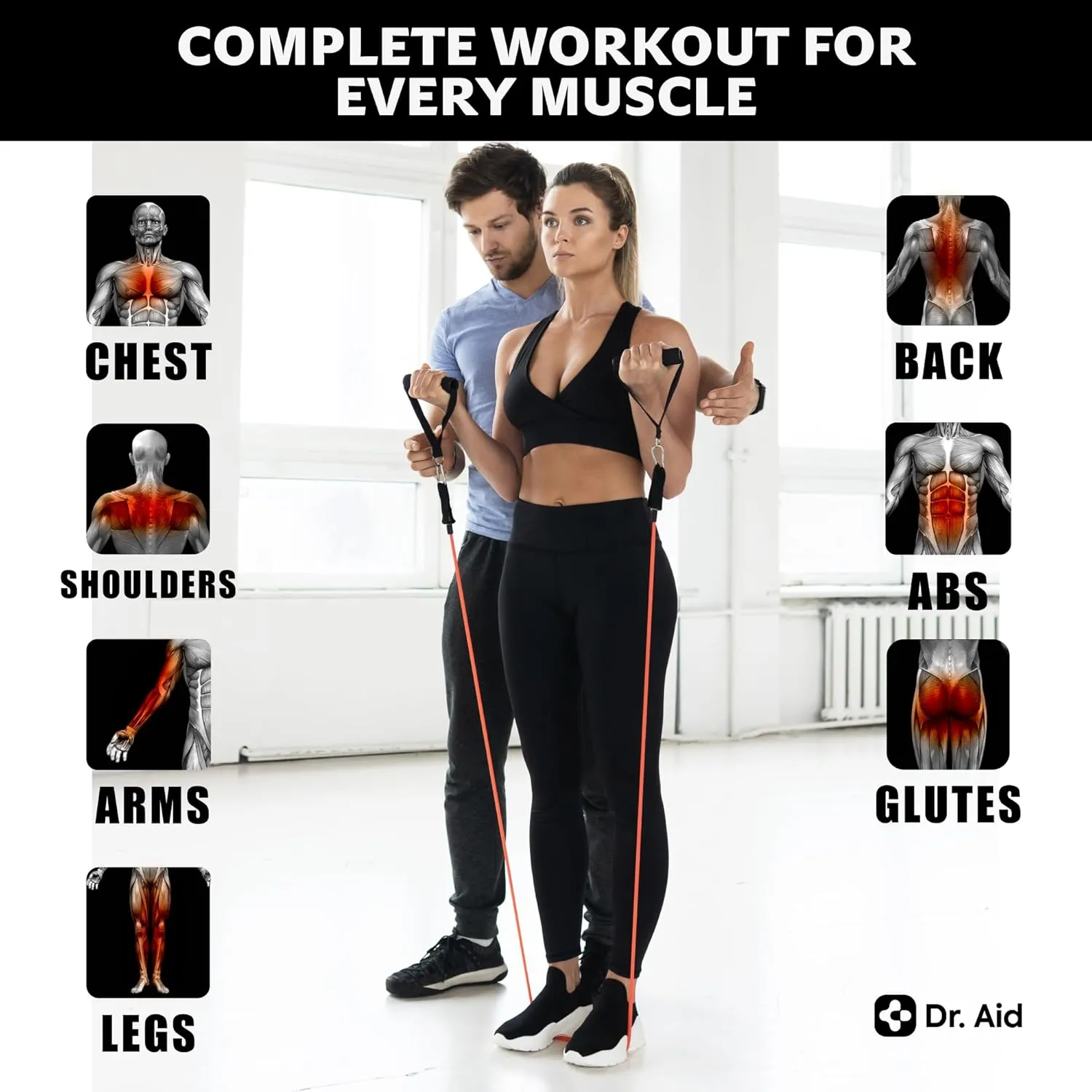 Resistance Bands Set – 5 Stackable Workout Bands with Handles, Pure Latex, High Elasticity & Tear Resistant – Smell-Free Full-Body Exercise Bands for Rehab, Basic Training & Strength Workouts