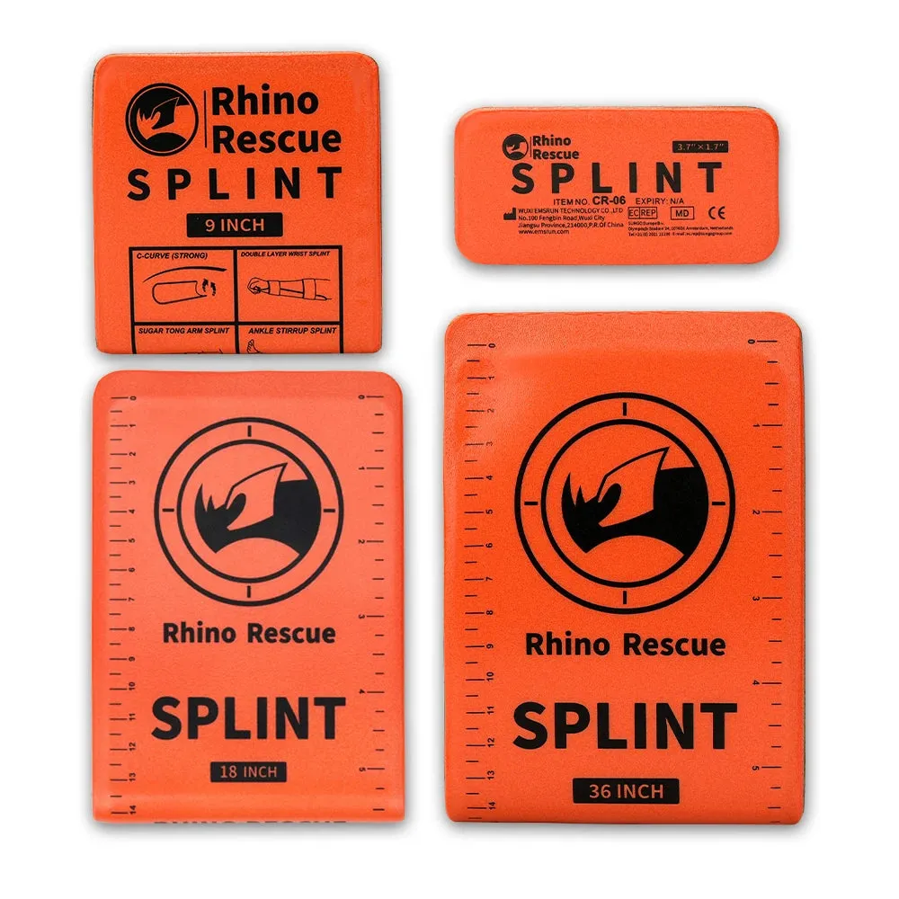 RHINO RESCUE Tactical Splint Kit Reusable First Aid Immobiliser for Field & Survival Use