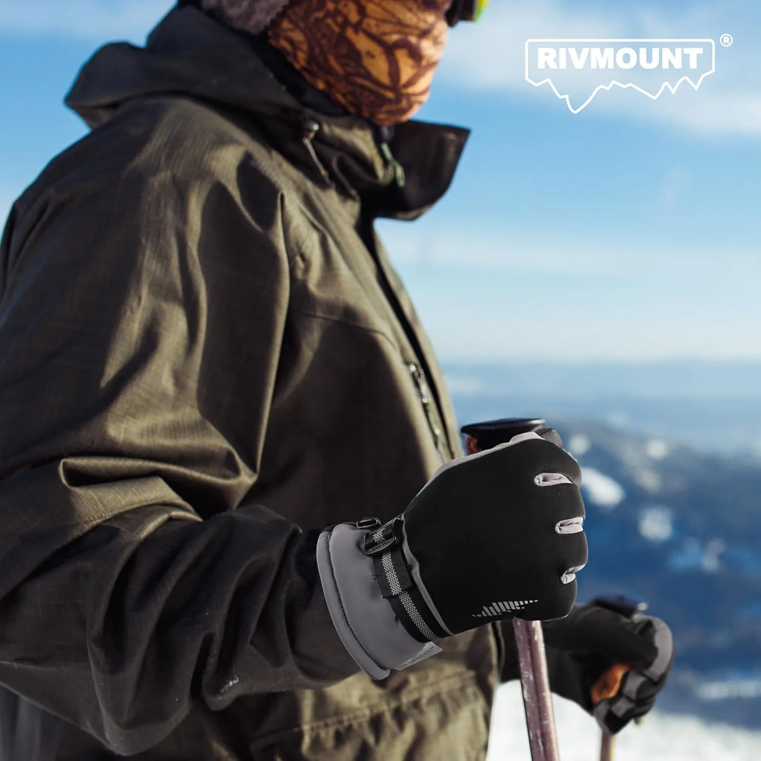 rivmount Winter Gloves Women Men, Thermal Ski Gloves for Cold Weather with Warm, Waterproof, Touchscreen for Running, Skiing