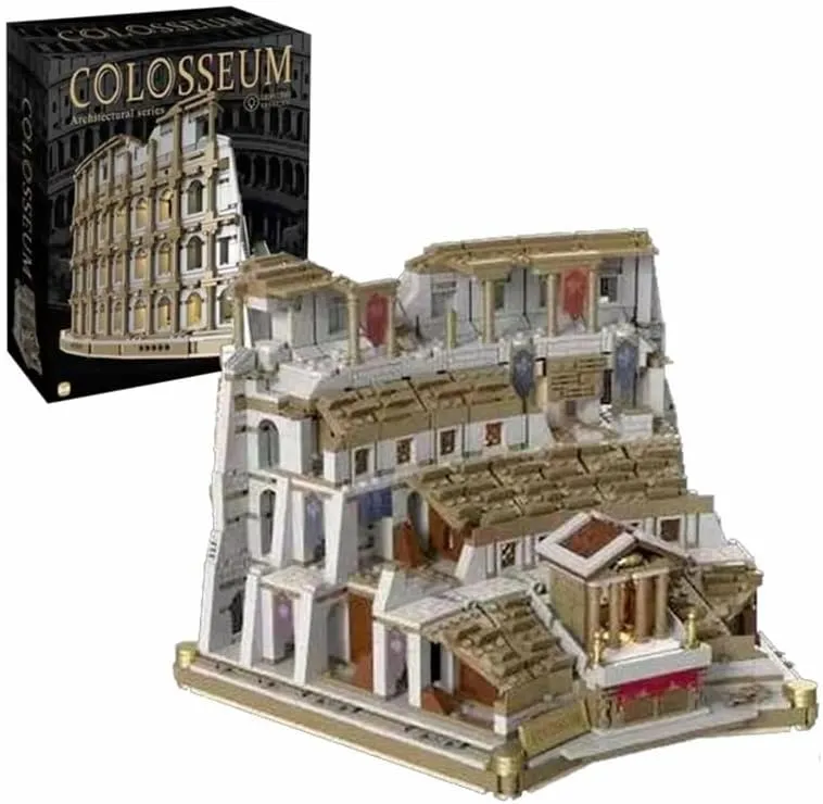 Roman Colosseum Building Block Set, Italy’s Colosseum Architecture Kit World Famous Architectural Models Suitable for Adult Collection Models