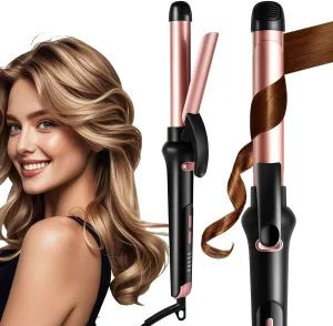 Rotating Curling Iron 1 Inch, Automatic Curling Iron, Anti-Scald Ceramic Hair Curler for Lasting Curls Waves, Rotating Hair Curling Wand Adjustable Temp 284°- 428°F, Dual Voltage for Home Travel