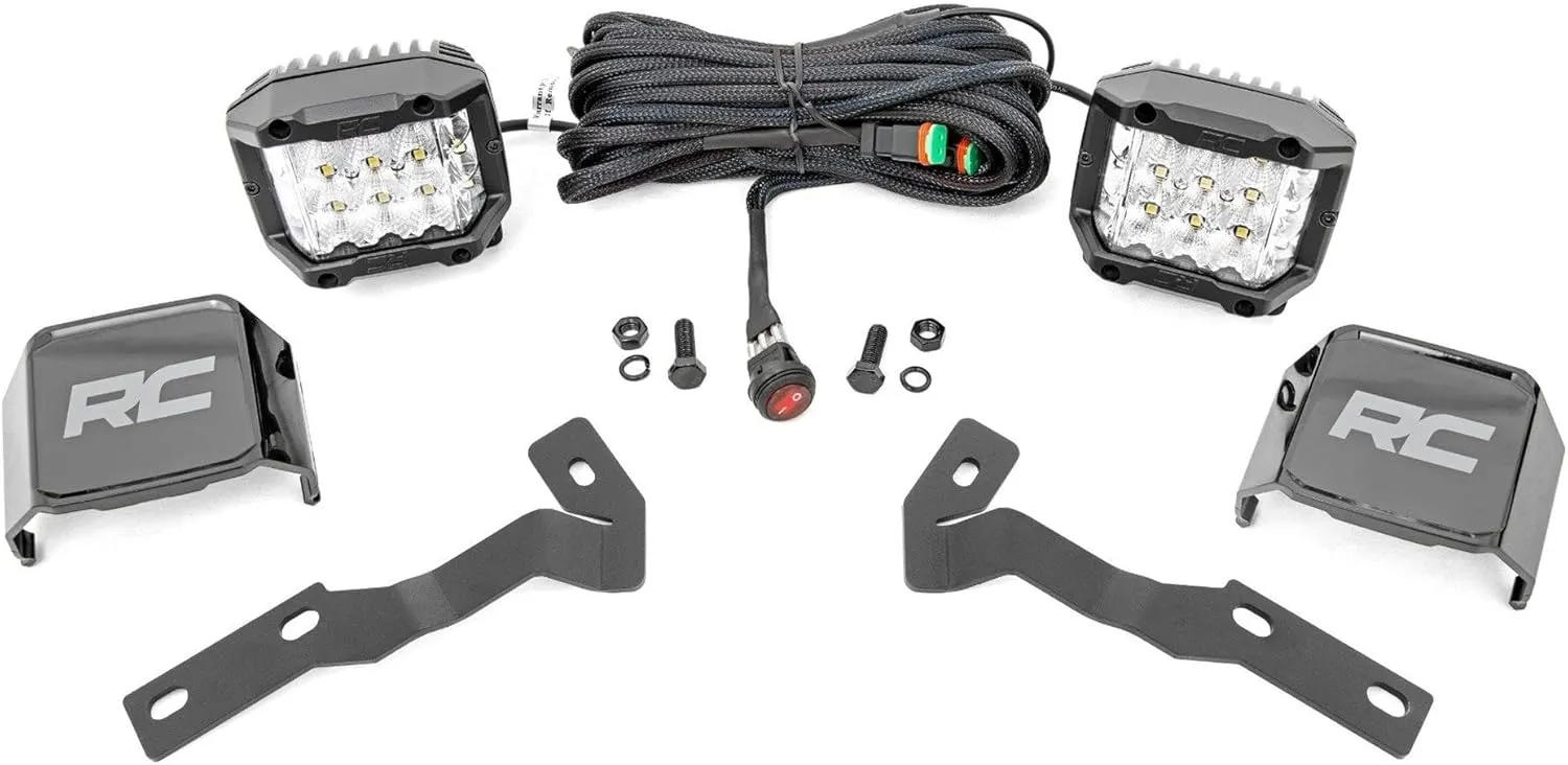Rough Country 3" OSRAM LED Ditch Light Kit for 2016-2023 Toyota Tacoma - 71084