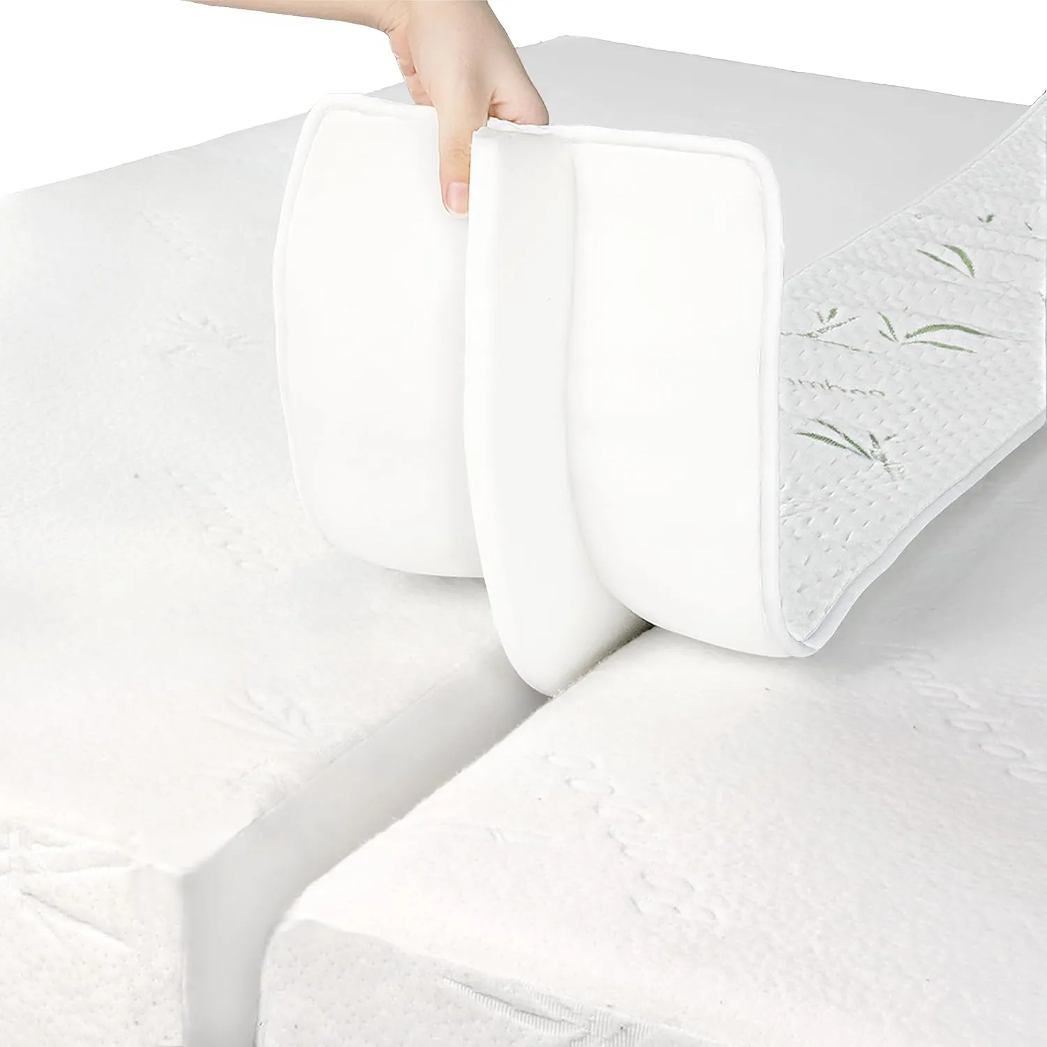 Ruili Bed Bridge Twin to King Converter Kit - Mattress Connector with Strap - Extra Wide Soft Bed Gap Filler - Adjustable Comfortable Connector - Storage Bag Included (Bamboo Viscose)