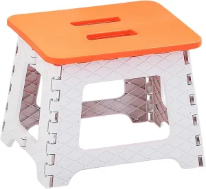 RV Step Stool Collapsible - Durable Plastic Folding Stool, Portable for Camping & Travel, Non-Slip RV Accessories Yellow