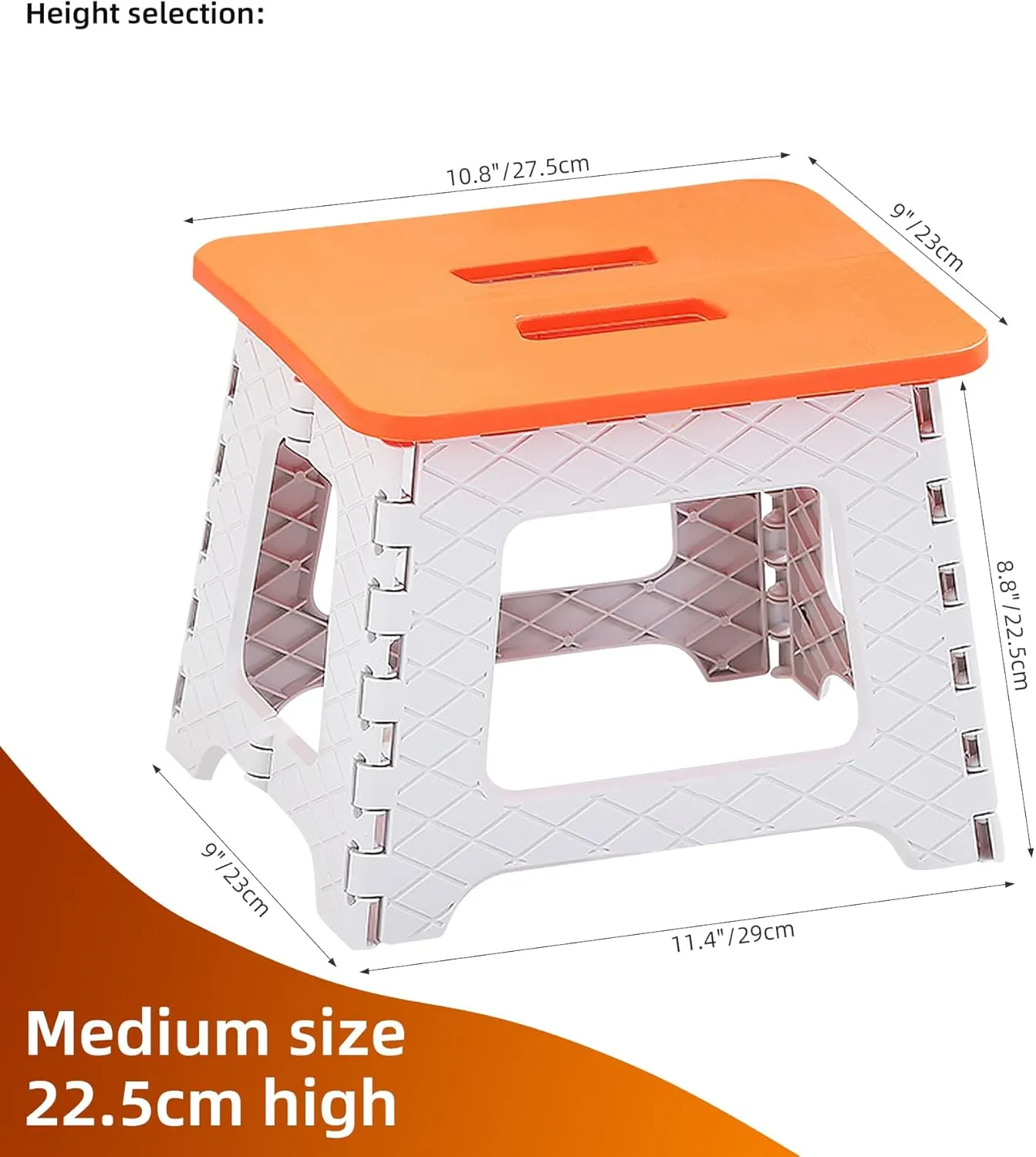 RV Step Stool Collapsible - Durable Plastic Folding Stool, Portable for Camping & Travel, Non-Slip RV Accessories Yellow