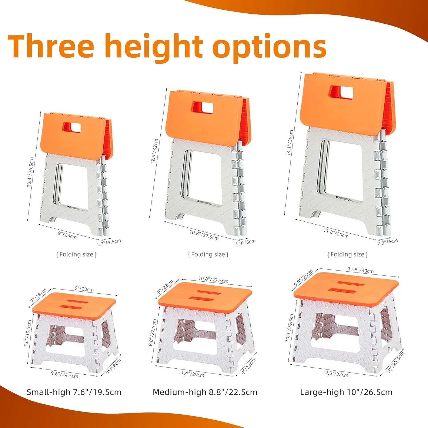 RV Step Stool Collapsible - Durable Plastic Folding Stool, Portable for Camping & Travel, Non-Slip RV Accessories Yellow