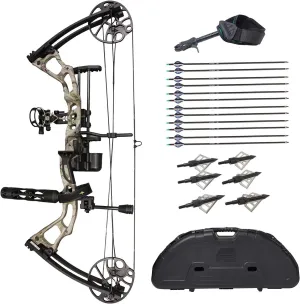 SAS Feud 70 Lbs Compound Bow Travel Package (Camo with Travel Package)
