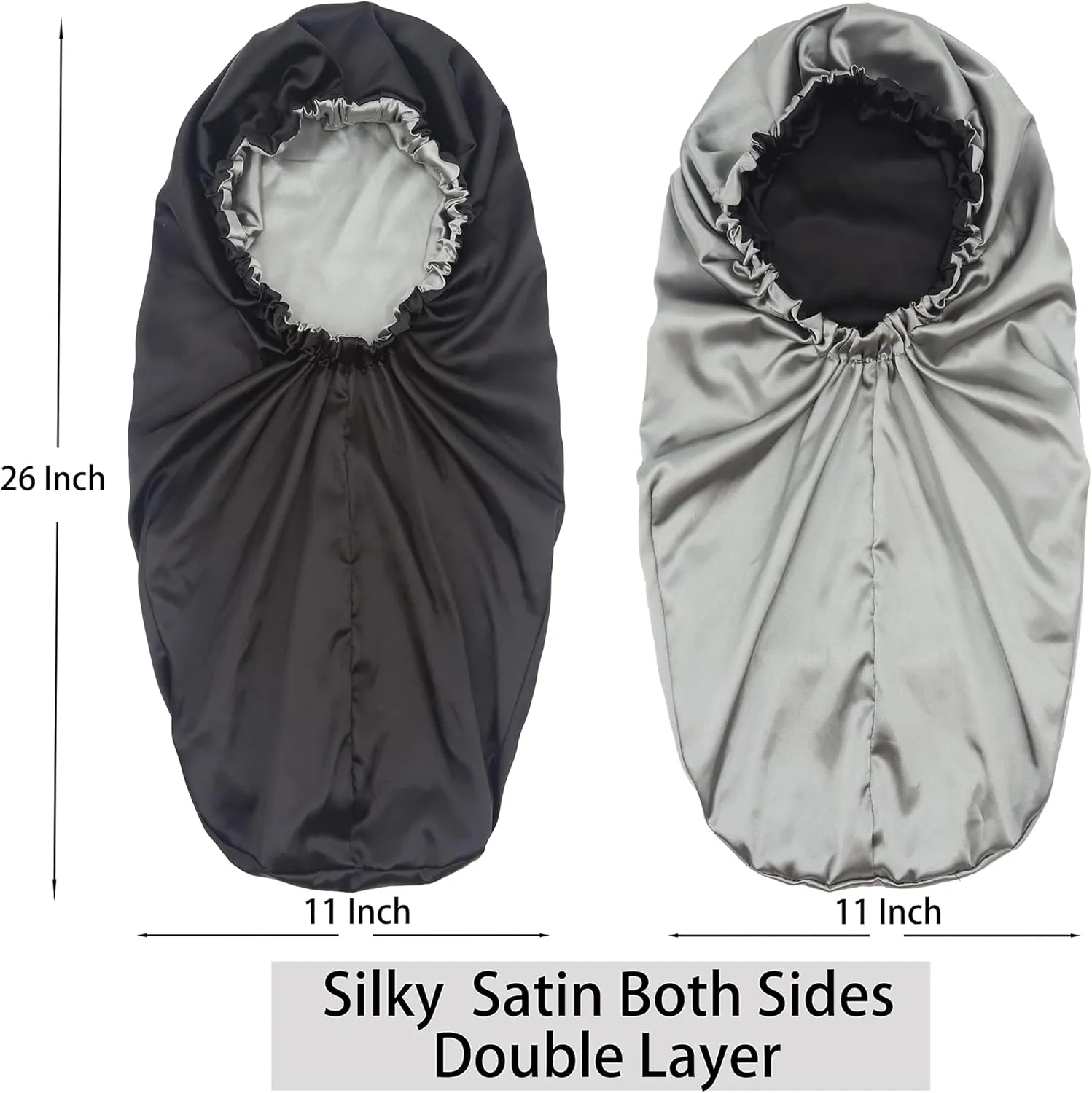 Satin Bonnet Silky Sleep Cap,Adjustable Hair Bonnet for Braids Curly Hair