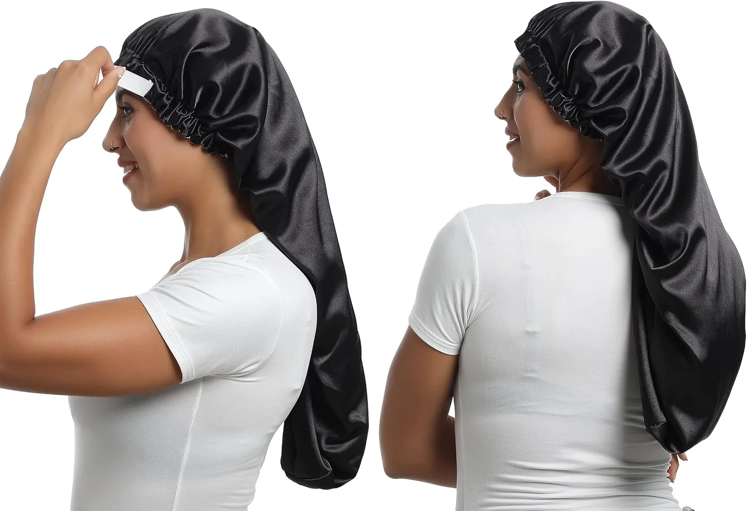 Satin Bonnet Silky Sleep Cap,Adjustable Hair Bonnet for Braids Curly Hair