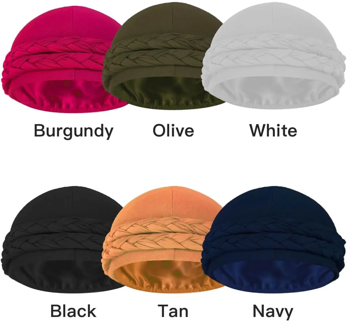 Satin Lined Turban for Men & Women, Silky Lined Sleeping Bonnet Sleep Cap, Halo Turban Durag for Waves Braids Locs