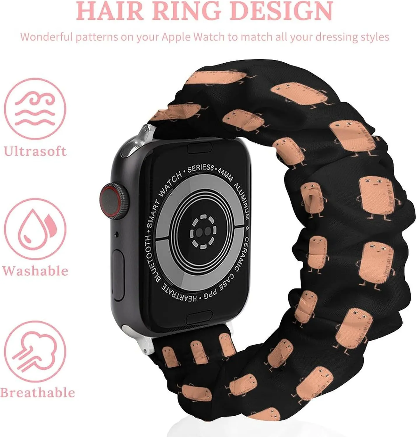 Sausage Fashion Watch Strap Scrunchies Wristbands Compatible With IWatch Series
