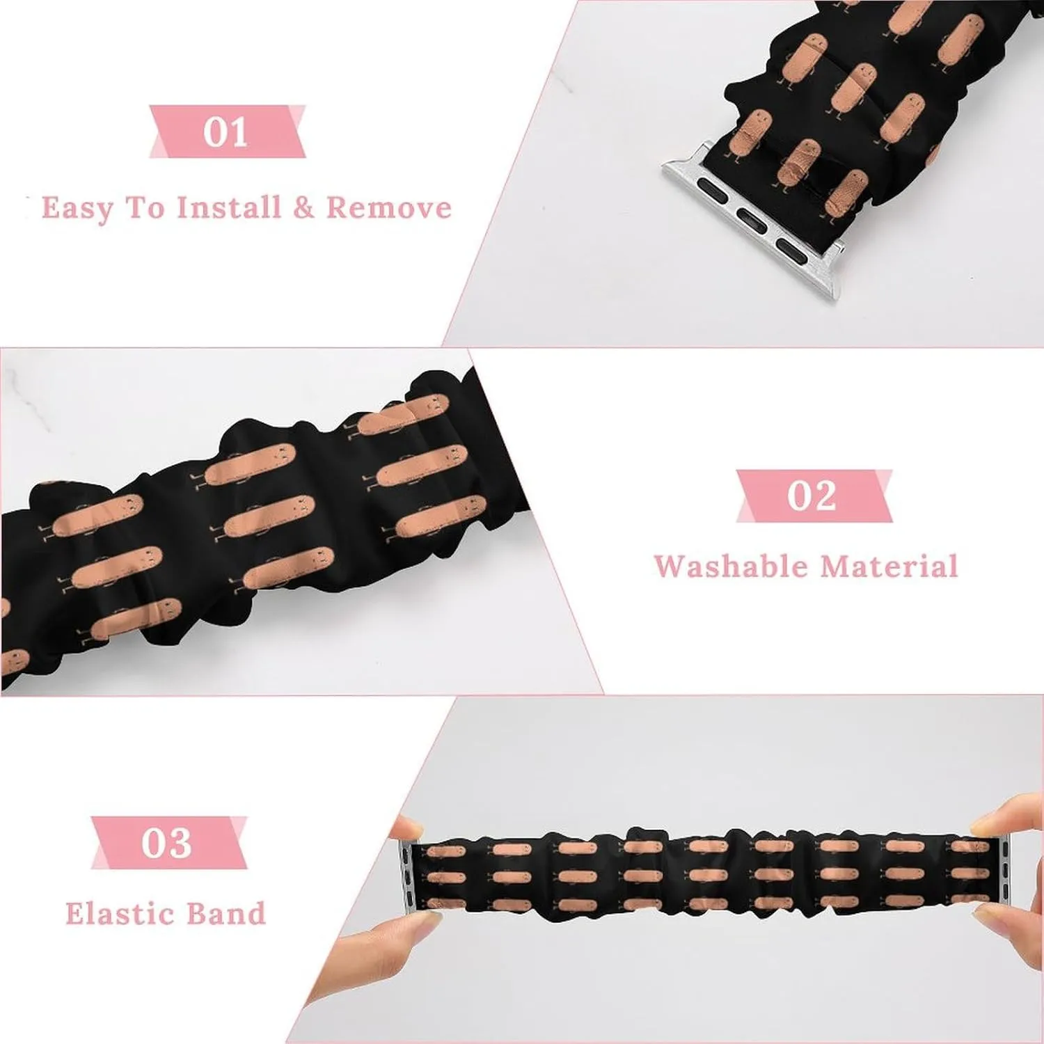 Sausage Fashion Watch Strap Scrunchies Wristbands Compatible With IWatch Series