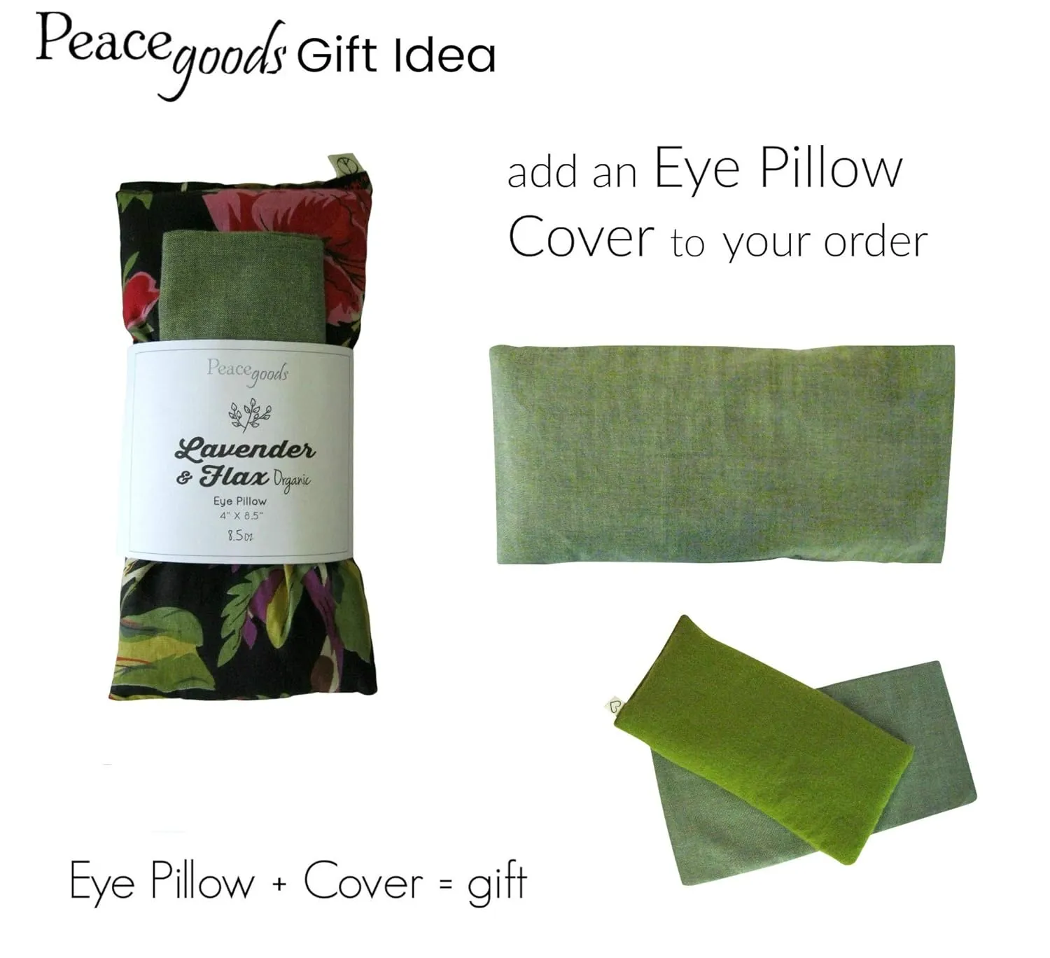 SCENTED Lavender Flax Seed Eye Pillow - 4 x 8.5 - Soft & Soothing Cotton - Naturally Calming Colors - gray charcoal