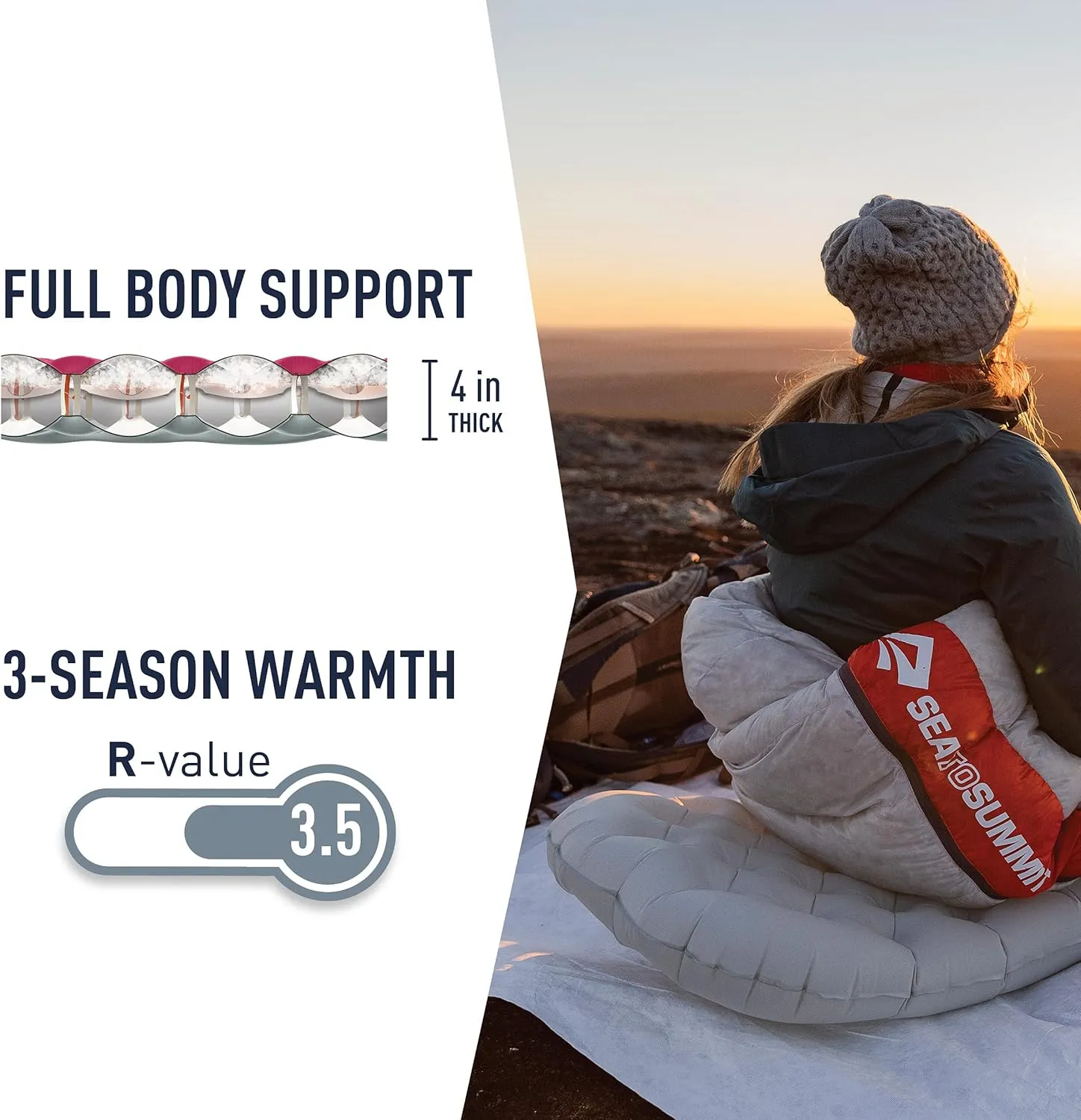 Sea to Summit Ether Light XT Extra-Thick Insulated Sleeping Pad, Women's Large (72 x 25 x 4 inches)