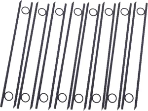 Secure Your Outdoor Tents with Durable Steel Rebar Stakes, 18 Inch Length, Enhanced Grip Design, Black, 16 Pack