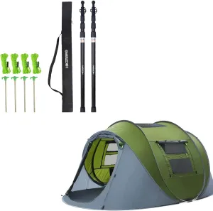 Set of 2 Telescoping Tarp Poles, Heavy Duty 7.67ft Aluminum Tent Poles for Tarp & 4 Persons Pop Up Tent, Tent with Skylight
