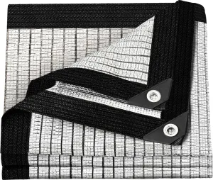 Shade Cloth-Thickened and Encrypted 80% Aluminum Shade Cloth for Greenhouse Balcony Garden,Outdoor Pergola,Lawn,Cars.Easy Hanging with Edges and Holes,Silver Heat Reflective Tarp
