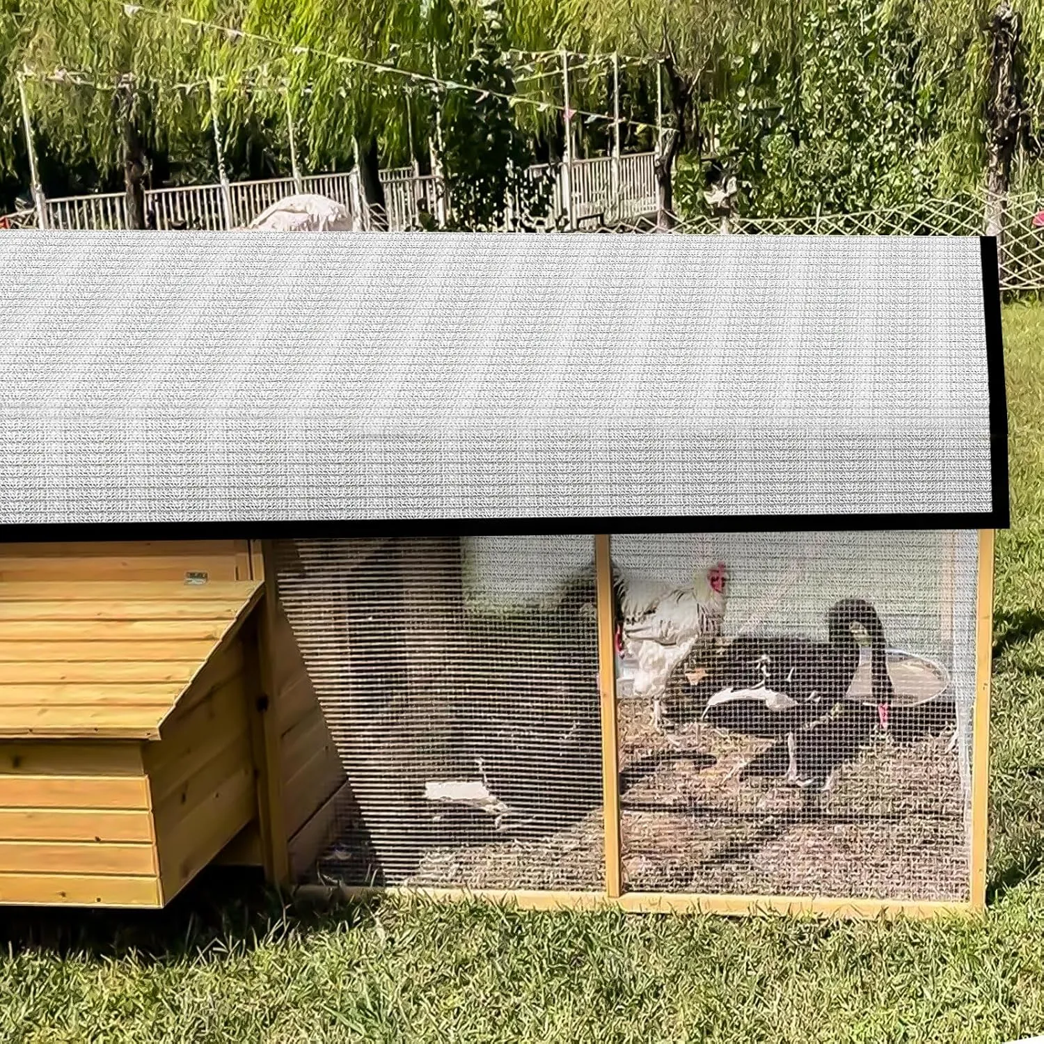 Shade Cloth-Thickened and Encrypted 80% Aluminum Shade Cloth for Greenhouse Balcony Garden,Outdoor Pergola,Lawn,Cars.Easy Hanging with Edges and Holes,Silver Heat Reflective Tarp