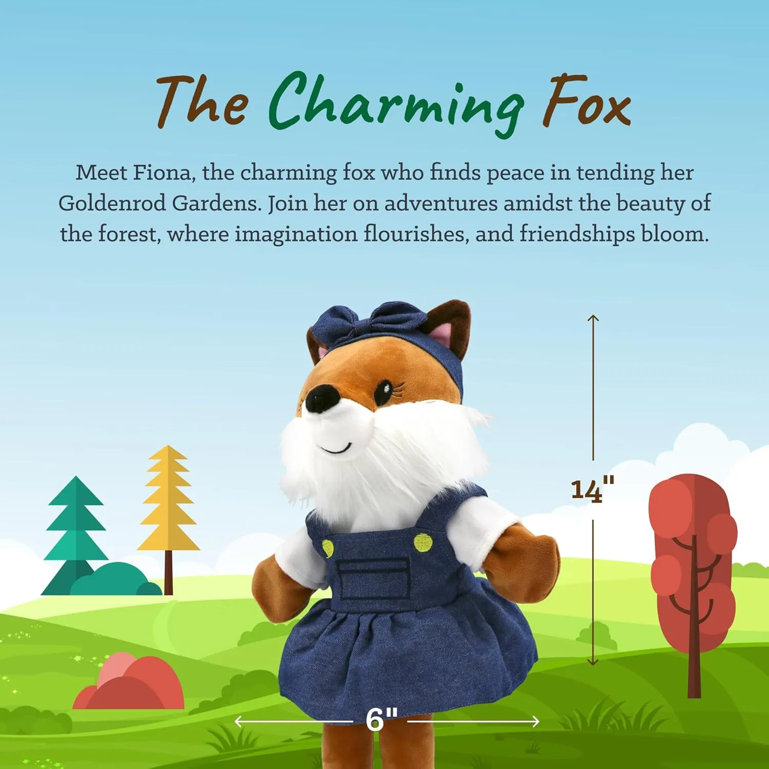 Sharewood Forest Friends Fiona The Fox Hand Puppet - Stuffed Animal for Toddlers, Kids, Teachers, Daycare & School - Perfect for Puppet Theatre and Creative Play