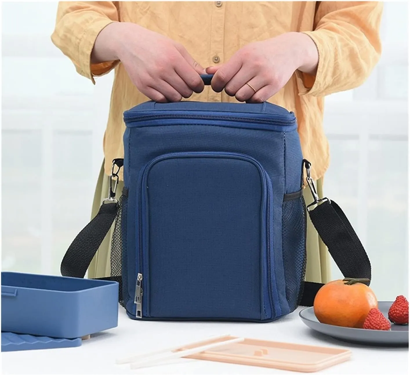 Shoulder Bag Insulated Lunch Bag Reusable Picnic Isothermal Bag Camping Refrigerator Insulated Bag