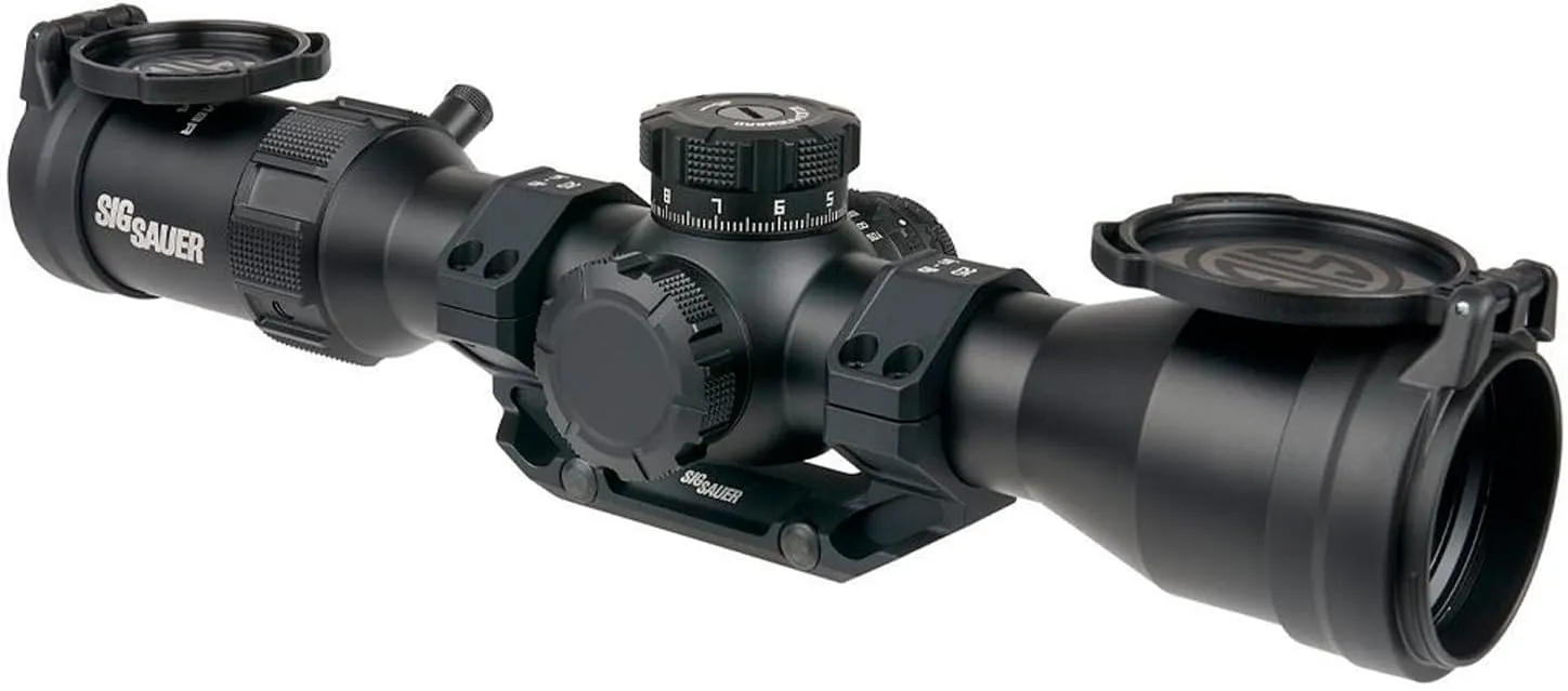 SIG SAUER Tango-MSR 2-12x44mm 34mm Tube F1/First Focal Plane High-Magnification Durable Shockproof Waterproof Fogproof Black Hunting Riflescope - Lens Covers & 34mm Alpha-MSR 1.232" Mount Included