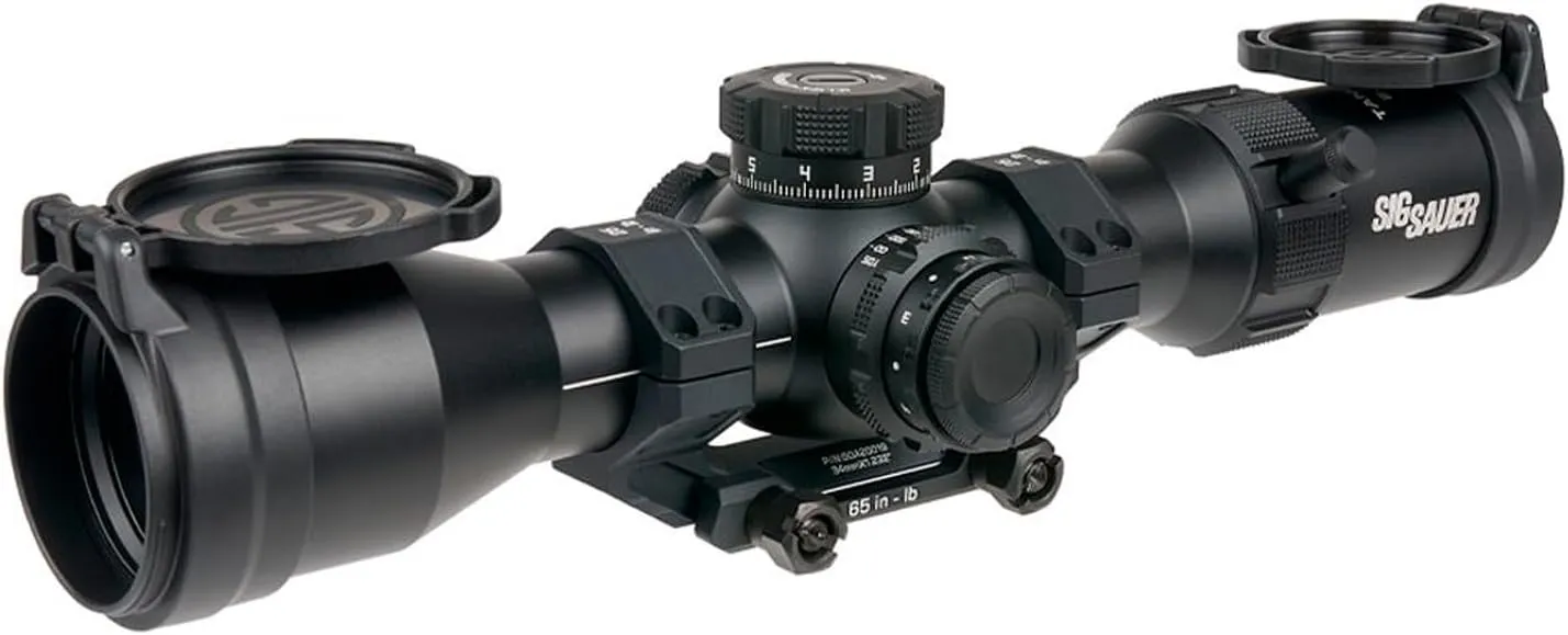 SIG SAUER Tango-MSR 2-12x44mm 34mm Tube F1/First Focal Plane High-Magnification Durable Shockproof Waterproof Fogproof Black Hunting Riflescope - Lens Covers & 34mm Alpha-MSR 1.232" Mount Included