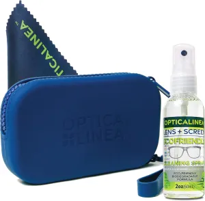 Silicone Essentials Water-Proof Travel Bag and Spray Kit l All-Weather Storage Zipper Bag (1) 2oz Eco Spray Eyeglass & Screen Cleaner & (1) Premium 6"x6" Microfiber Cloth | Navy Spray Kit