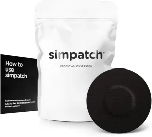 SIMPATCH Universal Adhesive Patch, No Hole (25-Pack) (Black)