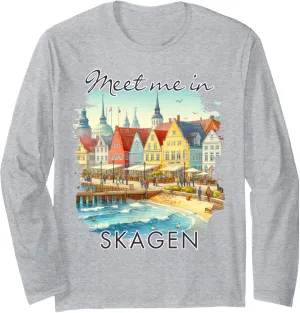 Skagen Traveling Skagen Denmark Trip Meet Me In Skagen Long Sleeve T-Shirt