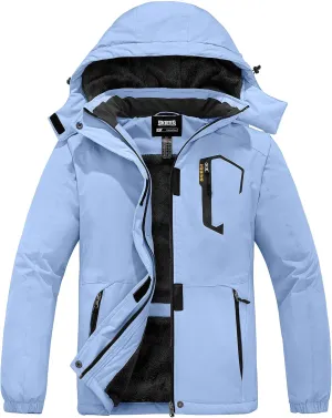 Skieer Women's Waterproof Ski Jacket Warm Winter Coat Fleece Snowboarding Coat