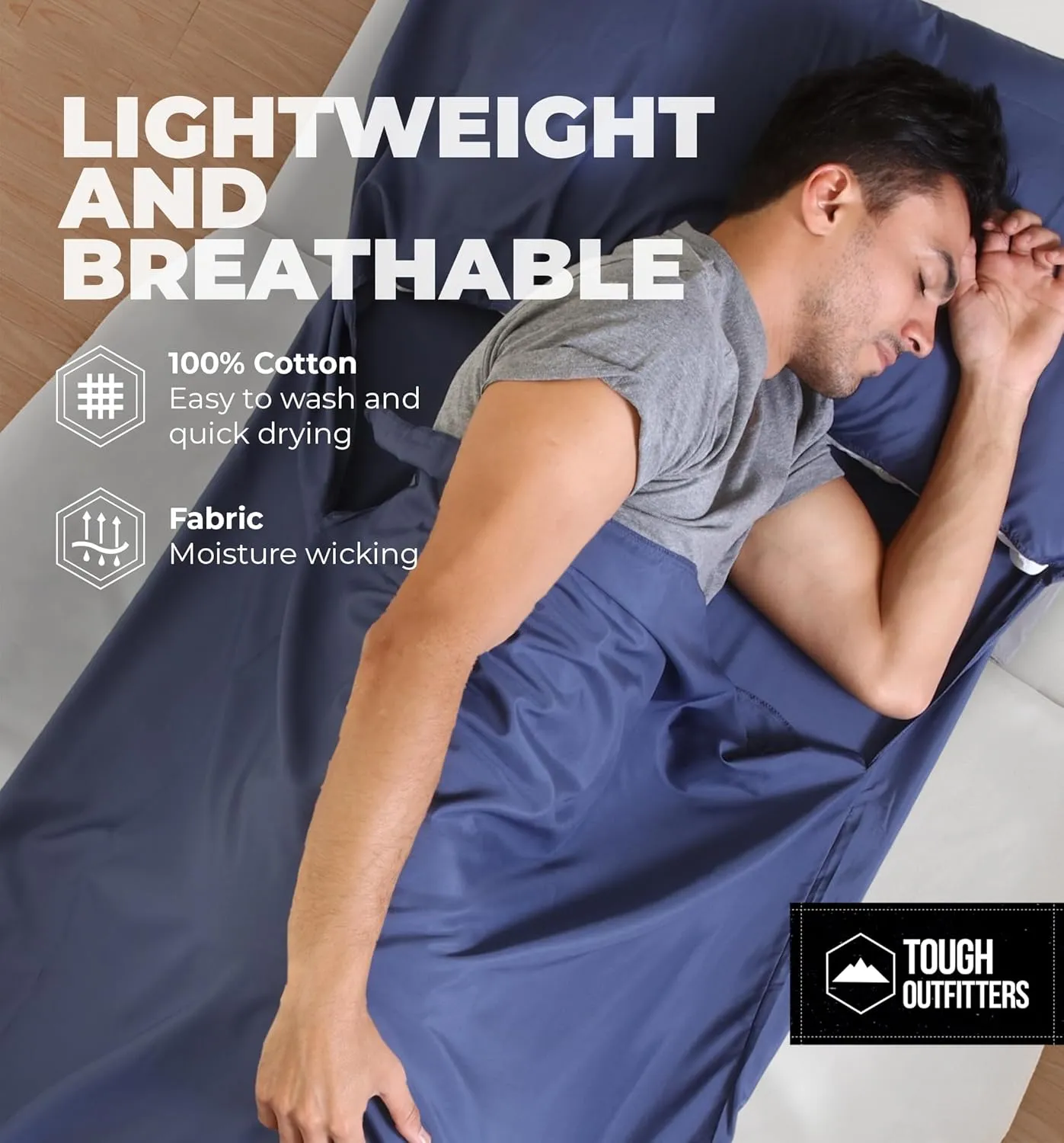Sleeping Bag Liner - Adult Sleep Sack & Travel Sheets for Hotel - Travel Sleep Sack, Camping Sleeping Bag Liners for Cold Weather