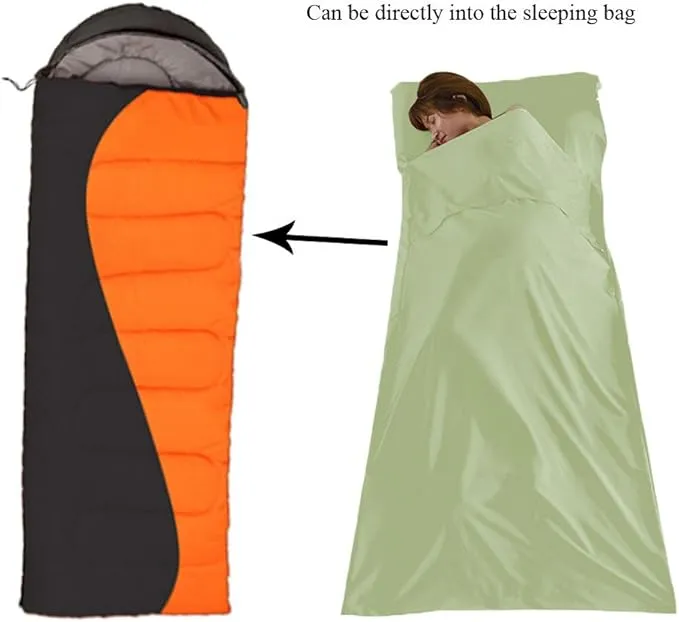 Sleeping Bag Liner Camping Sheets Travel Sheets for Hotel Lightweight Hotel Sheet Compact Sleep Bag Sack Breathable Travel Sleeping Bag for Hotels Camping Youth Picnic Adult Compact Sacks